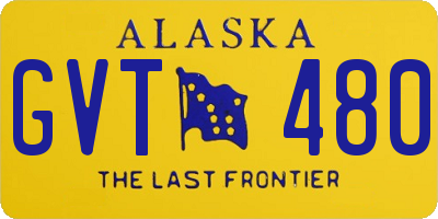 AK license plate GVT480