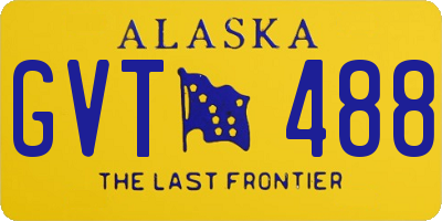 AK license plate GVT488