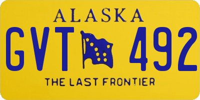 AK license plate GVT492