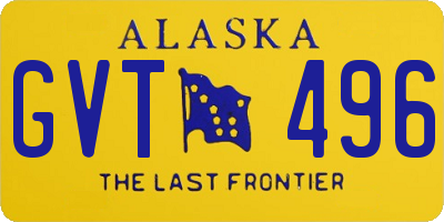 AK license plate GVT496