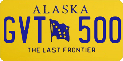 AK license plate GVT500