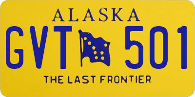 AK license plate GVT501