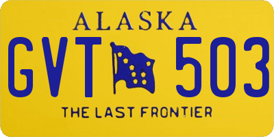 AK license plate GVT503