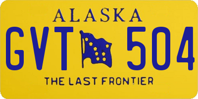 AK license plate GVT504