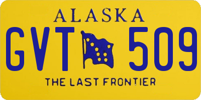 AK license plate GVT509