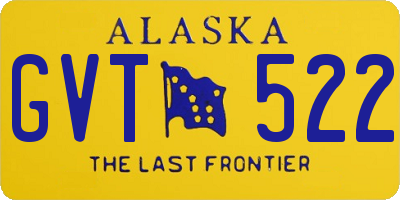 AK license plate GVT522