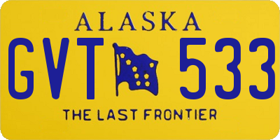 AK license plate GVT533