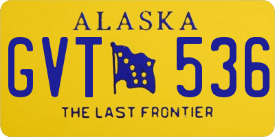 AK license plate GVT536