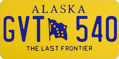 AK license plate GVT540