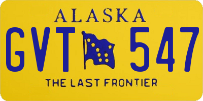 AK license plate GVT547