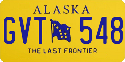 AK license plate GVT548