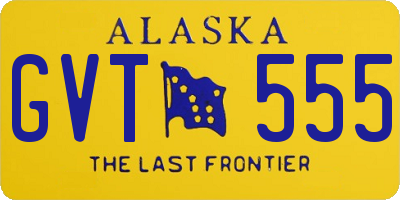 AK license plate GVT555