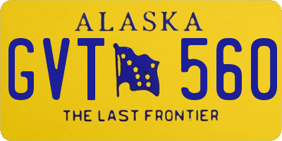 AK license plate GVT560