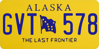 AK license plate GVT578