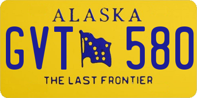 AK license plate GVT580