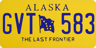 AK license plate GVT583
