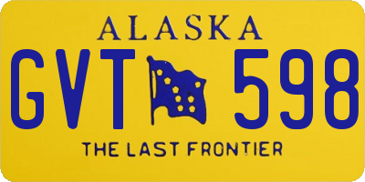 AK license plate GVT598