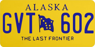 AK license plate GVT602