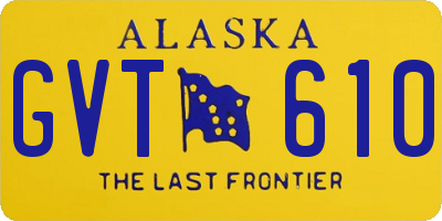 AK license plate GVT610