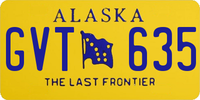 AK license plate GVT635