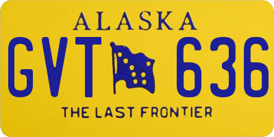 AK license plate GVT636