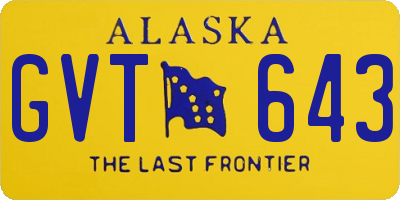 AK license plate GVT643