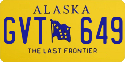 AK license plate GVT649
