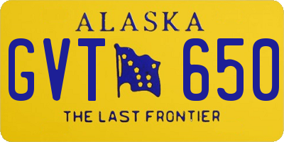 AK license plate GVT650