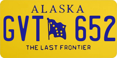 AK license plate GVT652