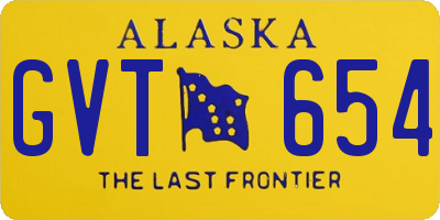 AK license plate GVT654