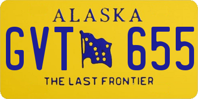 AK license plate GVT655