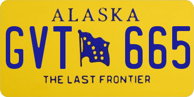 AK license plate GVT665