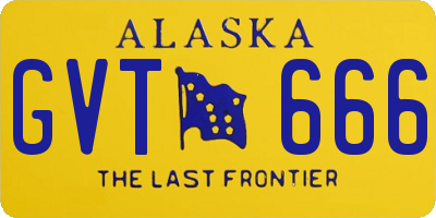 AK license plate GVT666