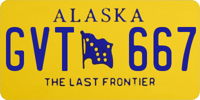 AK license plate GVT667