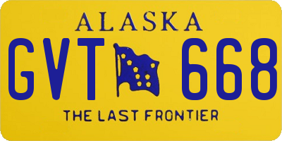 AK license plate GVT668