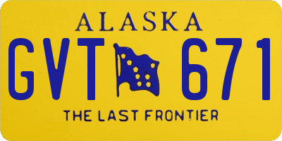 AK license plate GVT671
