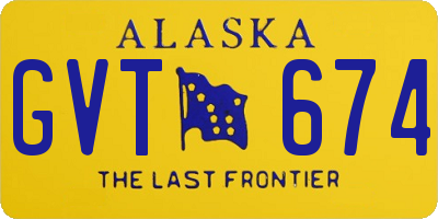 AK license plate GVT674