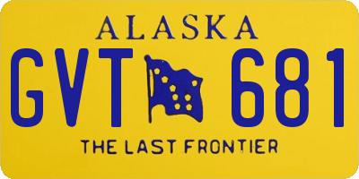 AK license plate GVT681