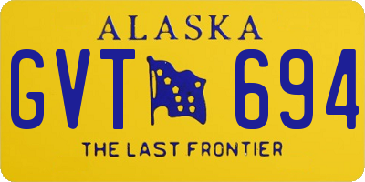 AK license plate GVT694