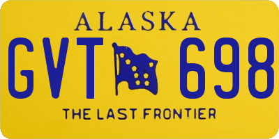 AK license plate GVT698