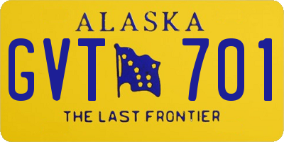 AK license plate GVT701