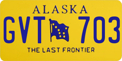 AK license plate GVT703