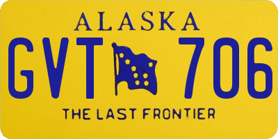 AK license plate GVT706