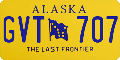 AK license plate GVT707