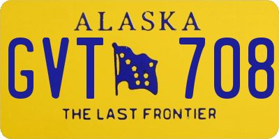 AK license plate GVT708