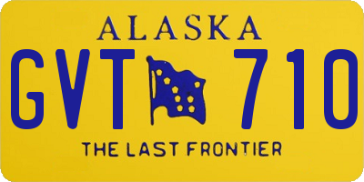 AK license plate GVT710