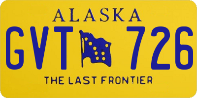 AK license plate GVT726