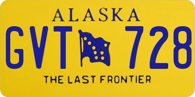 AK license plate GVT728