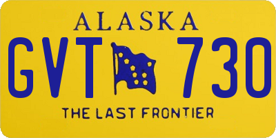 AK license plate GVT730