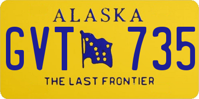 AK license plate GVT735